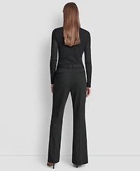 Dkny Women's Elizabeth Stripe Pintuck Mid-Rise Flare Trousers