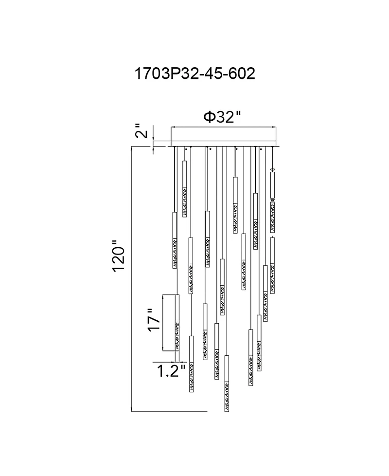 Cwi Lighting 19" Metal Dragon Swatch Led Integrated Chandelier