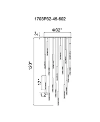 Cwi Lighting 19" Metal Dragon Swatch Led Integrated Chandelier