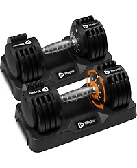 LifePro Adjustable Dumbbell Set or Single – Quick-Change Hand Weights, 25lb & 90lb Options – Space-Saving Dumbbells for Home Gym Strengt