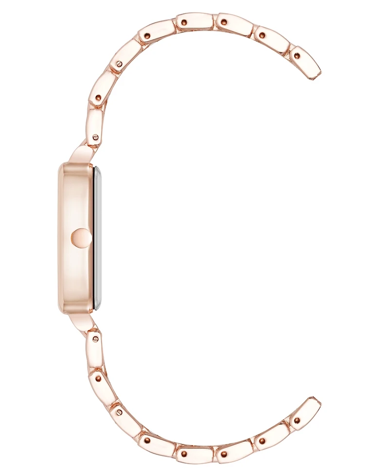 Anne Klein Women's Quartz Cushion Rose Gold-Tone Metal Alloy Watch, 26mm