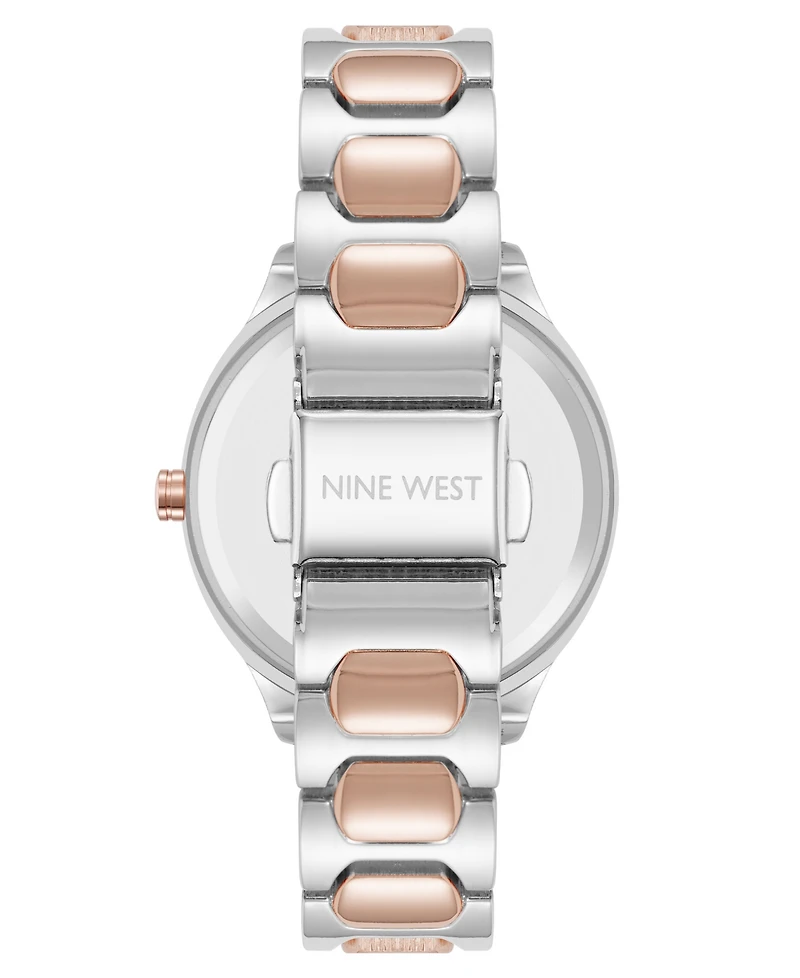 Anne Klein Women's Quartz Unique Silver-Tone and Rose Gold-Tone Metal Alloy Watch, 33mm