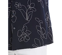 Cubavera Men's Embroidered Short Sleeve Button Down Shirt