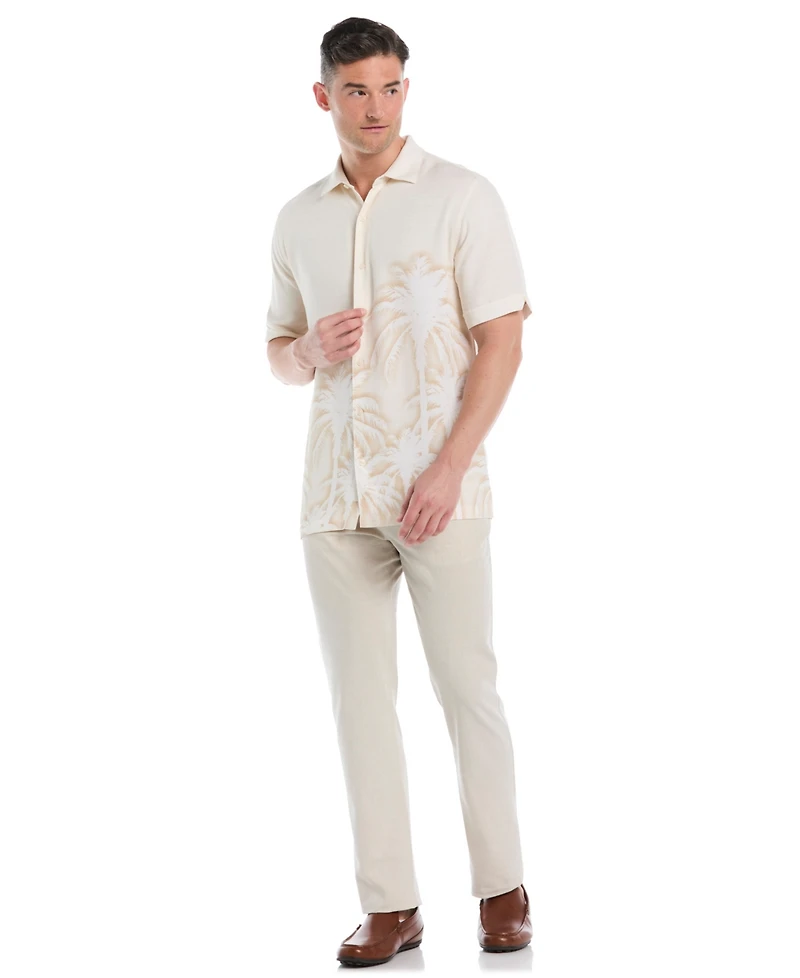 Cubavera Men's Batik Palm Print Short Sleeve Button Down Shirt