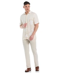 Cubavera Men's Batik Palm Print Short Sleeve Button Down Shirt