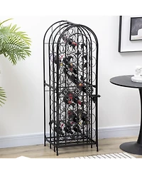 Homcom Wine Rack Liquor Cabinet Shelf Bottle Storage Iron Tower Home Decoration
