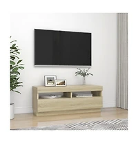 Tv Stand with Led Lights Sonoma Oak 39.4"x13.8"x15.7"