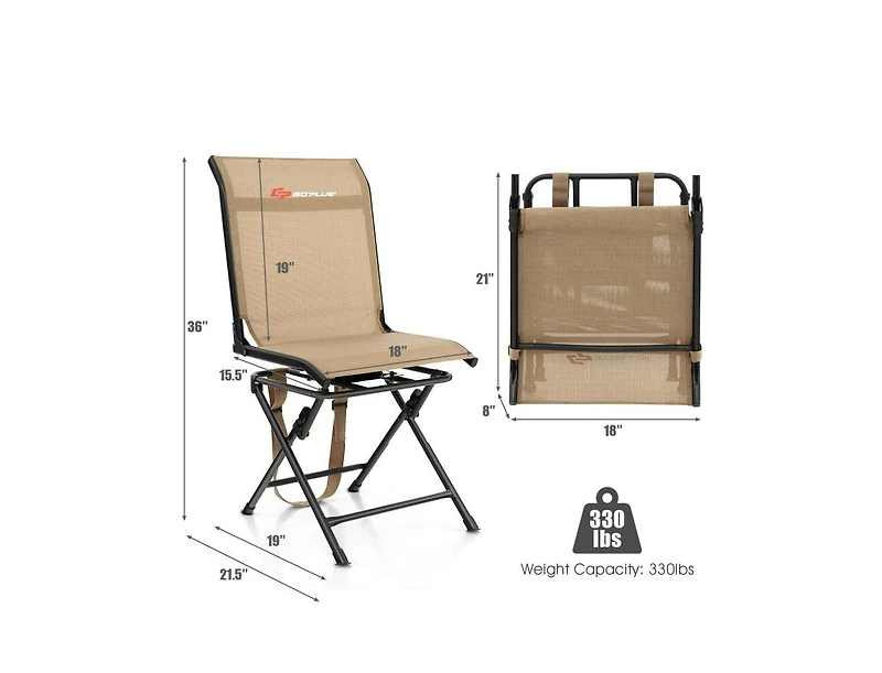 Akiudex all weather outdoor foldable 360 degree swivel chair with iron frame