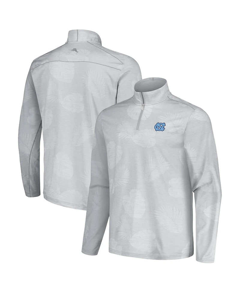 Tommy Bahama Men's Gray North Carolina Tar Heels Sport Delray Frond Quarter-Zip Jacket