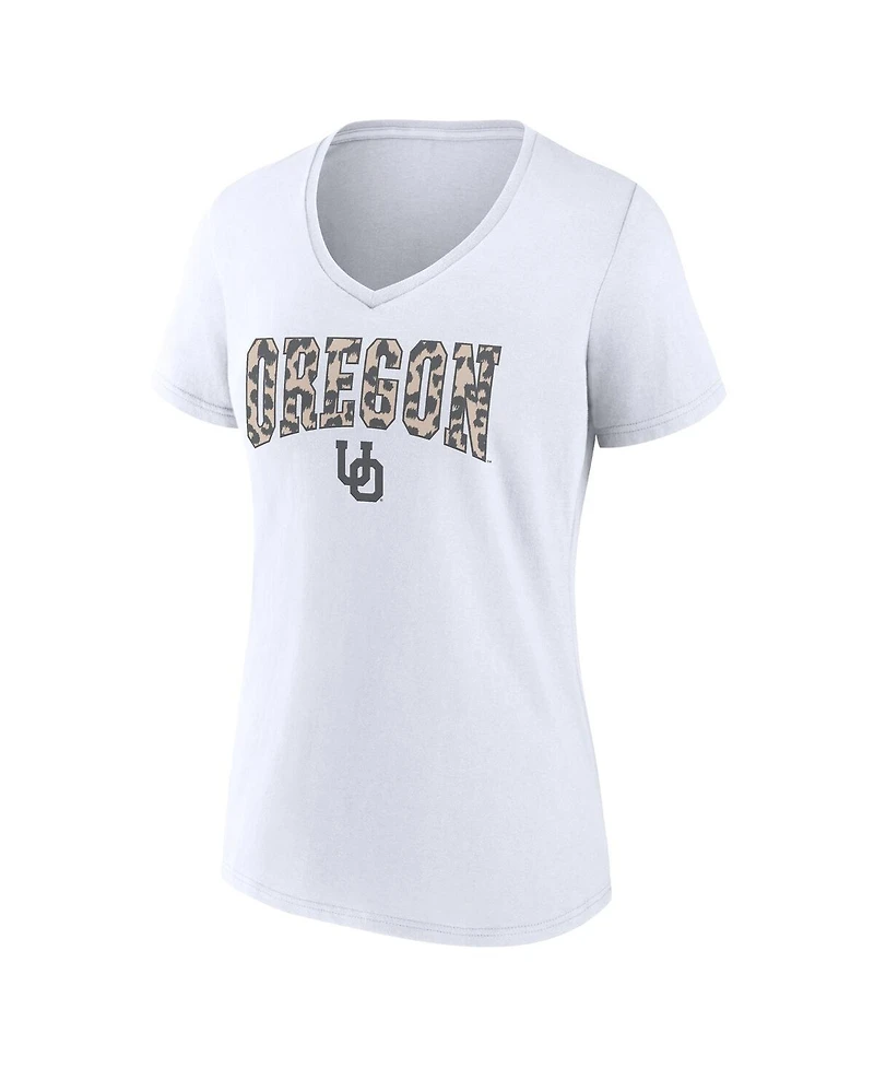 Fanatics Women's White Oregon Ducks Fundamentals School Fashion T-Shirt