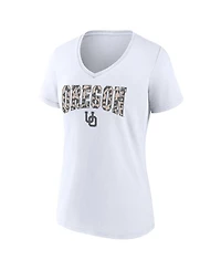 Fanatics Women's White Oregon Ducks Fundamentals School Fashion T-Shirt