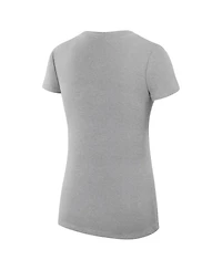 G-iii 4Her by Carl Banks Women's Heather Gray New York Yankees City Graphic V-Neck Fitted T-Shirt