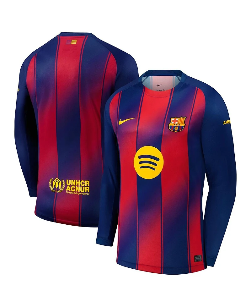 Nike Men's Navy Barcelona 2025/26 Home Replica Long Sleeve Jersey