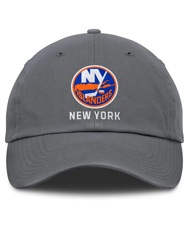 Fanatics Men's Charcoal New York Islanders Washed Adjustable Hat