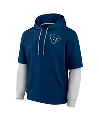 Fanatics Men's and Women's Navy Houston Texans Sleek Elements Pullover Hoodie