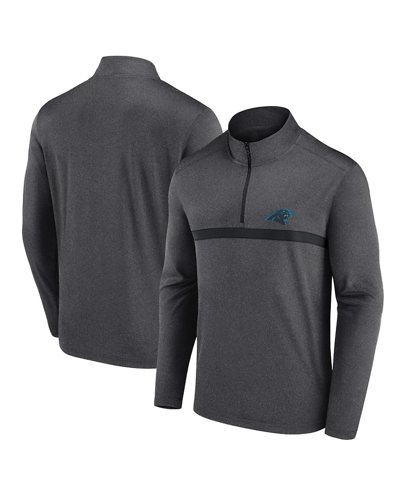 Fanatics Men's Charcoal Carolina Panthers Head-to-Head Quarter-Zip Pullover Sweatshirt
