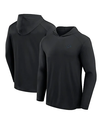 Fanatics Men's Black Detroit Lions Front Office Power Mono Long Sleeve Hoodie T-Shirt