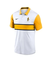 Nike Men's White/Gold West Virginia Mountaineers Athletic Prep Alt Logo Vapor Performance Polo Shirt