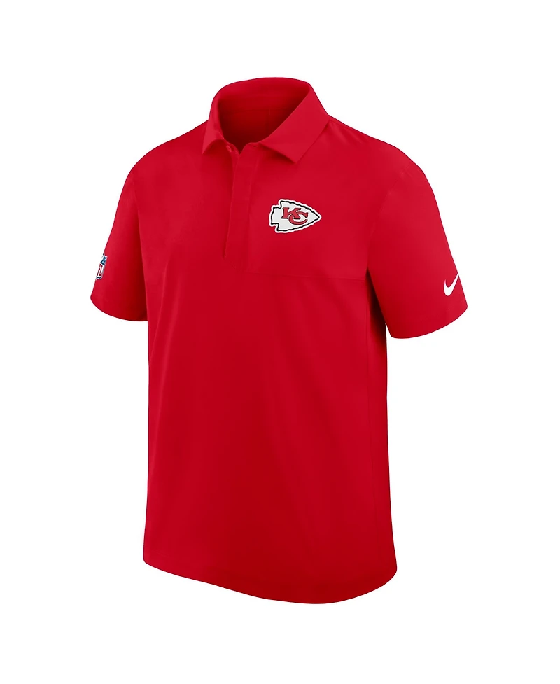Nike Men's Red Kansas City Chiefs Sideline Pride Woven Performance Polo Shirt