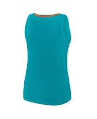 Logo Athletic Women's Aqua Miami Dolphins Stellar Win V-Neck Tank Top