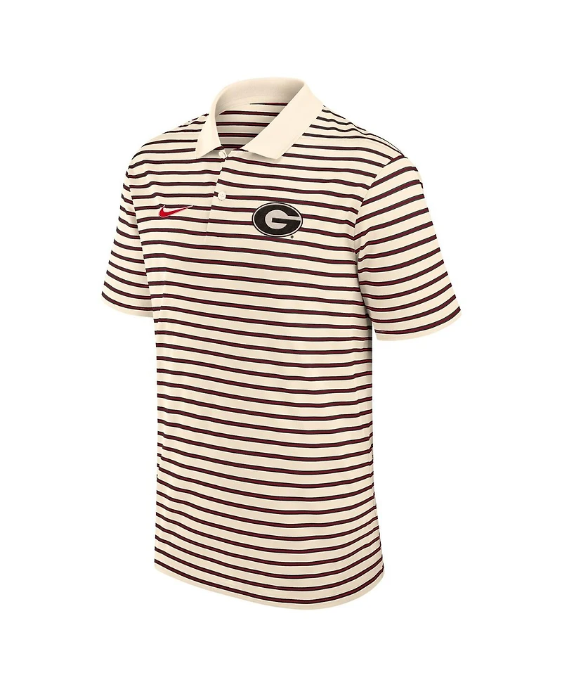 Nike Men's Cream Georgia Bulldogs Solid Foundation Striped Performance Polo Shirt