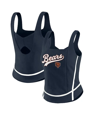 Wear by Erin Andrews Women's Navy Chicago Bears Square Neck Tank Top
