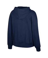 Colosseum Women's Navy Michigan Wolverines Reflection Rhinestone Drawcord Pullover Hoodie