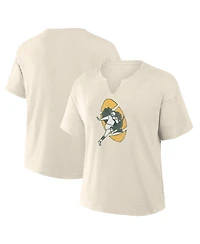 Fanatics Women's Cream Green Bay Packers Trick Play Slub Boxy T-Shirt