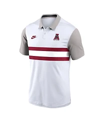 Nike Men's White/Gray Alabama Crimson Tide Athletic Prep Legacy Logo Vapor Performance Polo Shirt