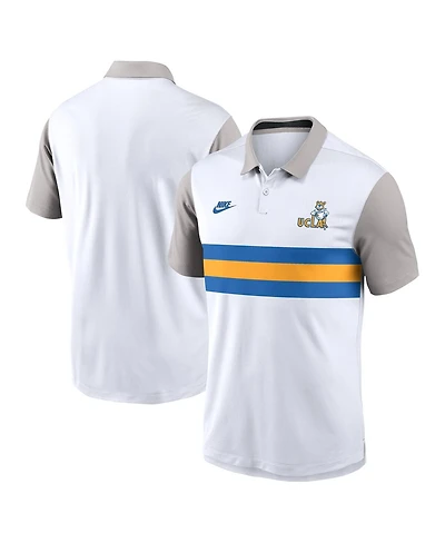 Nike Men's White/Gray Ucla Bruins Athletic Prep Legacy Logo Vapor Performance Polo Shirt