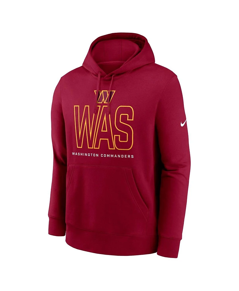Nike Men's Burgundy Washington Commanders Busted Play Club Fleece Pullover Hoodie