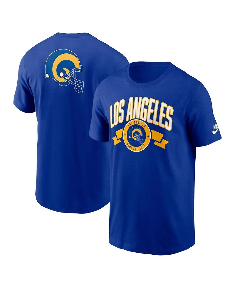 Nike Men's Royal Los Angeles Rams Rewind Front and Back Hit Essential T-Shirt