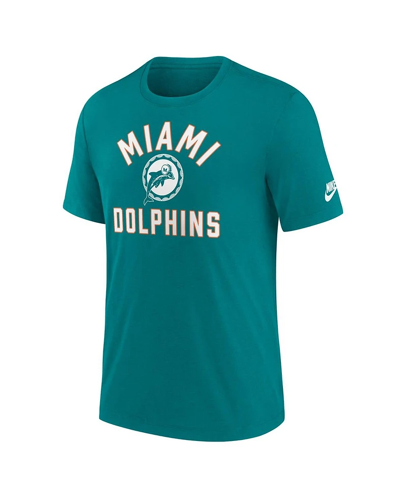 Nike Men's Aqua Miami Dolphins Favorable Timeline Tri-Blend T-Shirt