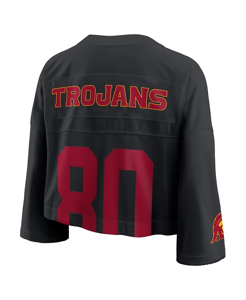 Nike Women's Black Usc Trojans Cropped Mesh Fashion Jersey