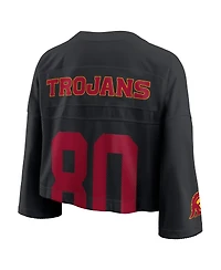 Nike Women's Black Usc Trojans Cropped Mesh Fashion Jersey