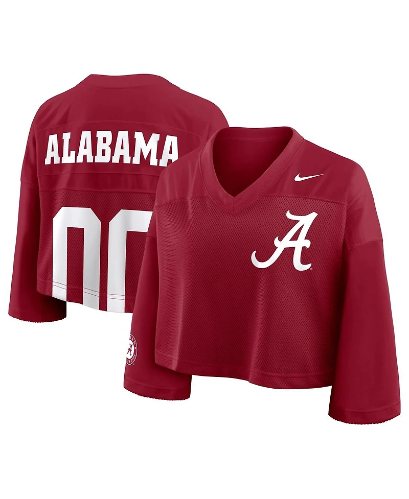 Nike Women's Crimson Alabama Tide Cropped Mesh Fashion Jersey