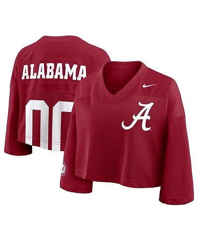 Nike Women's Crimson Alabama Tide Cropped Mesh Fashion Jersey