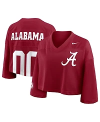 Nike Women's Crimson Alabama Tide Cropped Mesh Fashion Jersey