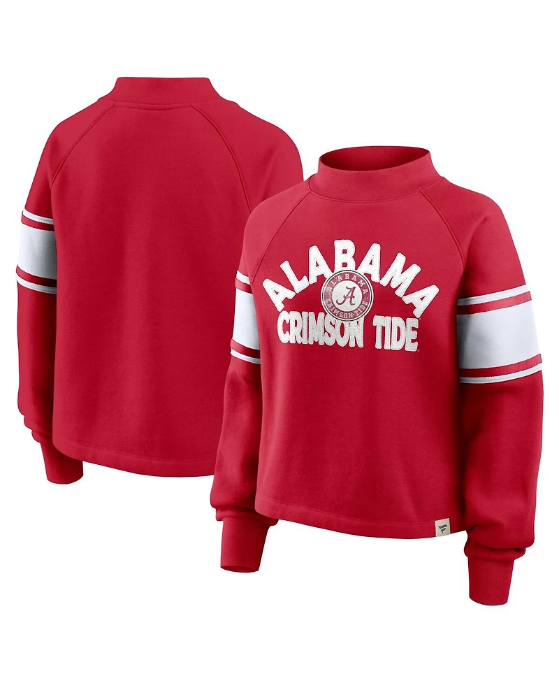 Fanatics Women's Crimson Alabama Tide Punt Coverage Quarter-Zip Sweatshirt