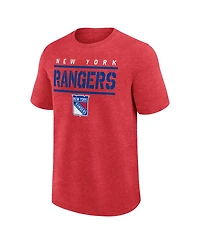 Logo Athletic Men's Heather Red New York Rangers Top Notch T-Shirt