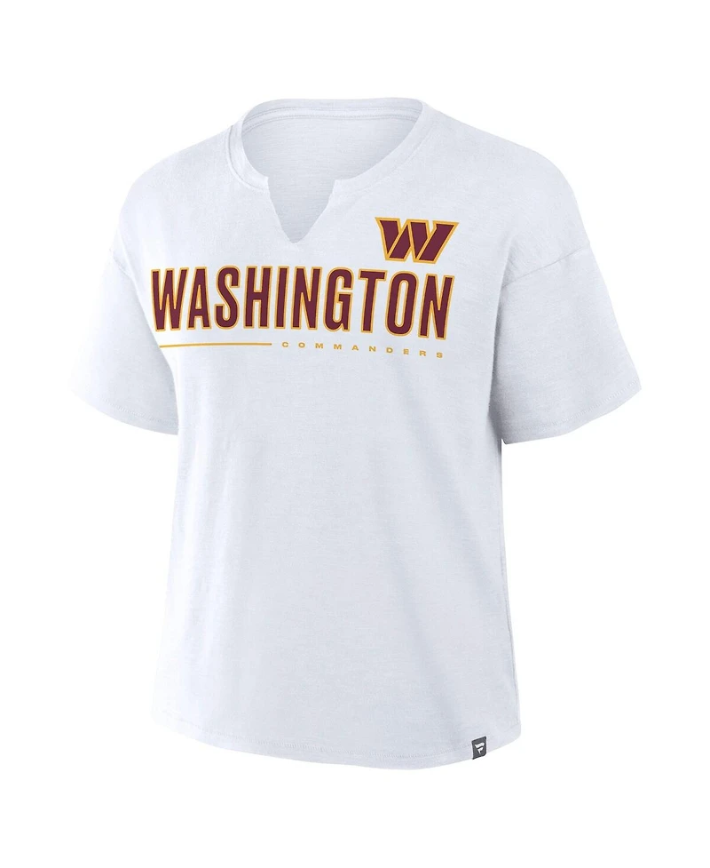 Fanatics Women's White Washington Commanders Redzone Slub Boxy T-Shirt