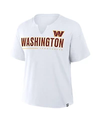 Fanatics Women's White Washington Commanders Redzone Slub Boxy T-Shirt