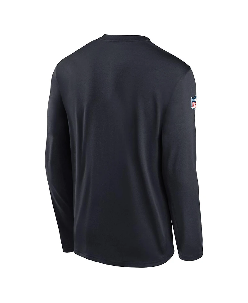 Nike Men's Navy Houston Texans Legend Small Logo Performance Long Sleeve T-Shirt