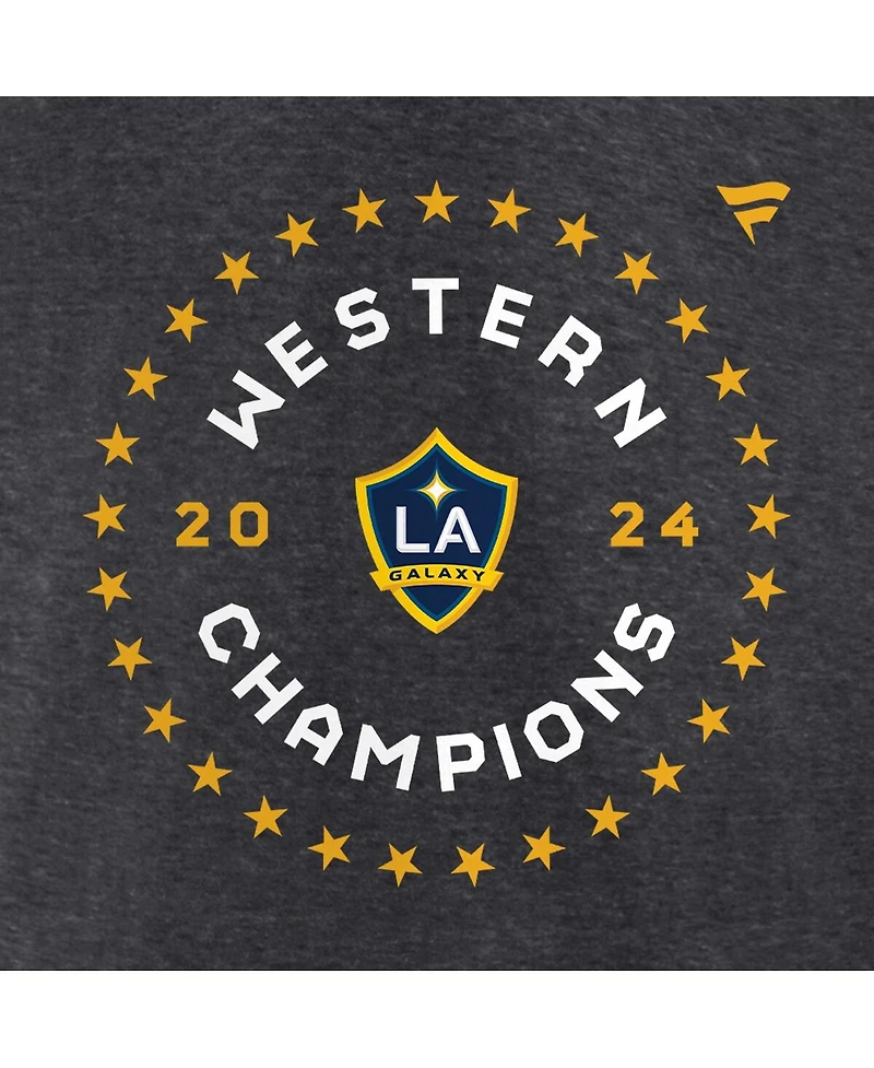 Fanatics Men's and Women's Heather Charcoal La Galaxy 2024 Mls Western Conference Champions Locker Room Long Sleeve T-Shirt