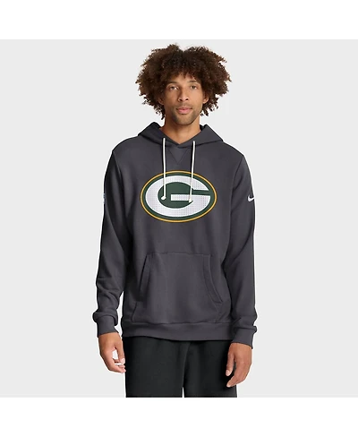 Nike Men's Anthracite Green Bay Packers Sideline Initial Home Performance Pullover Hoodie