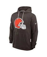 Nike Men's Brown Cleveland Browns Sideline Initial Home Performance Pullover Hoodie