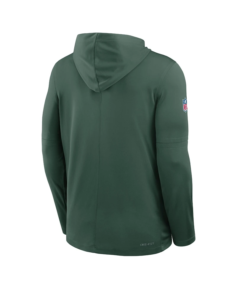 Nike Men's Green Bay Packers Sideline Pure Fury Performance Long Sleeve Hoodie T-Shirt