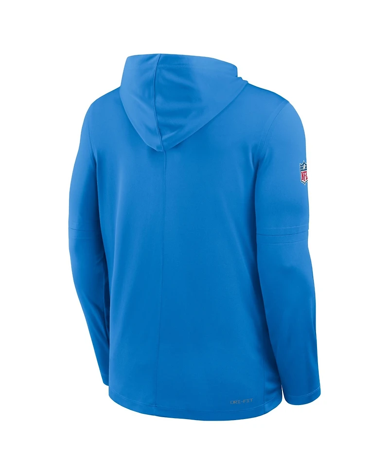 Nike Men's Powder Blue Los Angeles Chargers Sideline Pure Fury Performance Long Sleeve Hoodie T-Shirt