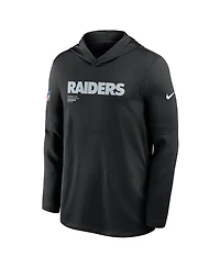 Nike Men's Black Las Vegas Raiders Big Tall Sideline Performance Long Sleeve Hoodie T-Shirt
