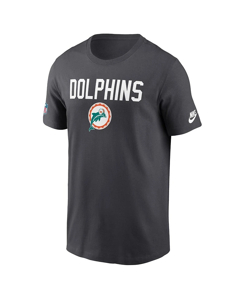 Nike Men's Anthracite Miami Dolphins Alt Pack Onside Conversion Performance T-Shirt